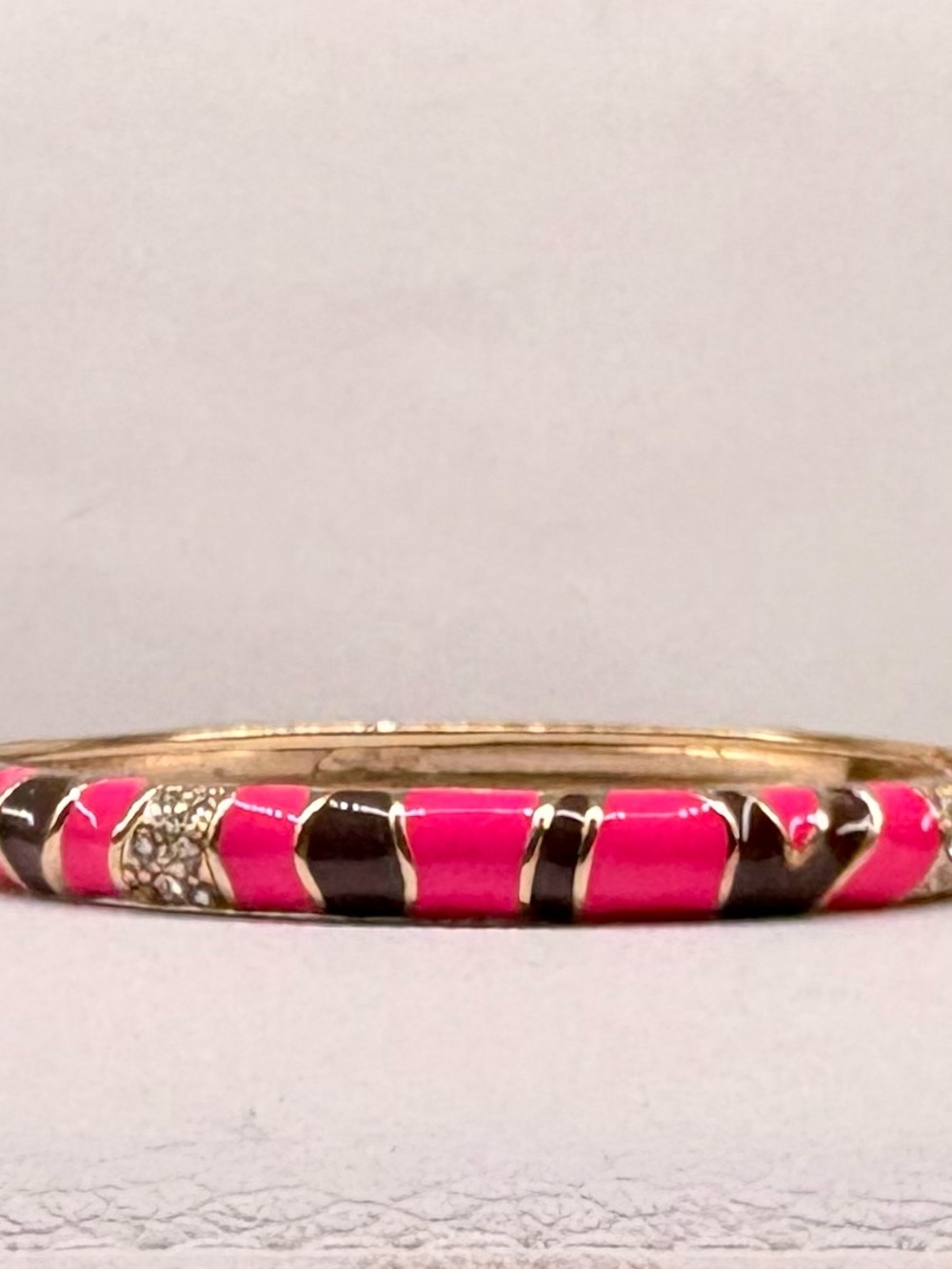 Nordstrom Pink Enamel Stone Accent Bangle Bracelet